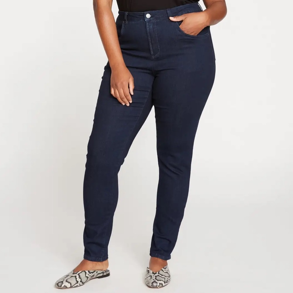 Universal Standard Seine High Rise Skinny Jeans 32” Dark Indigo, Size 12, NWT